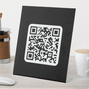 Signe De Table Code QR moderne éditable   Noir Blanc ou toute cou
