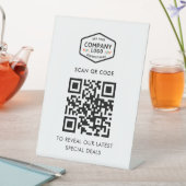 Signe De Table Code QR moderne et logo d'entreprise numérique (In SItu)