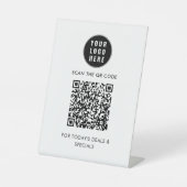 Signe De Table Code QR moderne et logo professionnel personnalisé (Recto)
