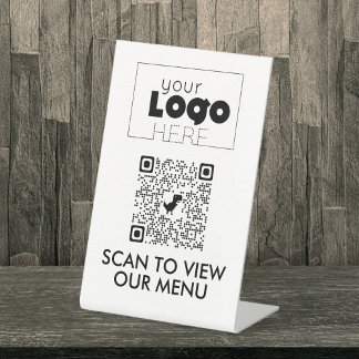 Signe De Table Code QR moderne No Contact Scan for Menu Table Sig