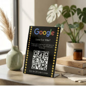 Signe De Table Code QR Moderne Noir pour Avis Google 5 Étoiles