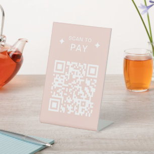 Signe De Table Code QR moderne pour les restaurants Scan to Pay P
