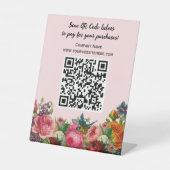 Signe De Table Code QR moderne Tableau d'affaires Top Piédestal (Recto)