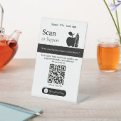 Signe De Table Code QR neutre pour les pourboires de l'applicatio (In SItu)