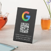 Signe De Table Code QR noir de révision Google Style de table (In SItu)