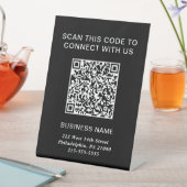 Signe De Table Code QR Noir Entreprise Moderne (In SItu)