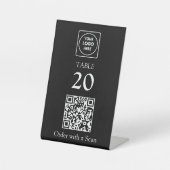 Signe De Table Code QR noir | Numéro de table du restaurant Comma (Recto)
