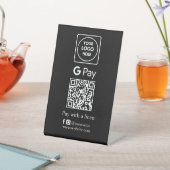 Signe De Table Code QR noir | Paiement sans contact Google Pay (In SItu)
