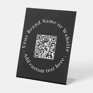 Signe De Table Code QR noir Site d'affaires moderne et élégant