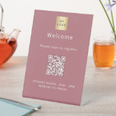 Signe De Table Code QR or rose gold inscription de clientèle de b (In SItu)