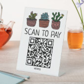 Signe De Table CODE QR PAIEMENT SCAN Cactus Mignons (In SItu)