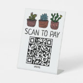 Signe De Table CODE QR PAIEMENT SCAN Cactus Mignons (Recto)