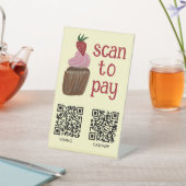 Signe De Table CODE QR PAIEMENT SCAN CUPCAKE Aquarelle BOULANGERI (In SItu)