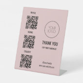 Signe De Table Code QR Paiement vierge rose Salon numérisation po (Recto)