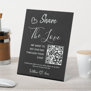 Signe De Table Code QR Partagez l'Amour Mariage