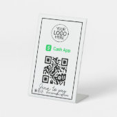 Signe De Table Code QR PayPal - Logo de paiement Script de logos  (Recto)