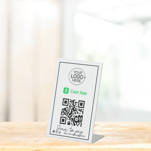 Signe De Table Code QR PayPal - Logo de paiement Script de logos 