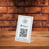 Signe De Table Code QR PayPal - Logo de paiement Script de logos
