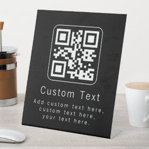 Signe De Table Code QR personnalisable & modèle de texte modifiab