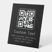 Signe De Table Code QR personnalisable & modèle de texte modifiab (Recto)