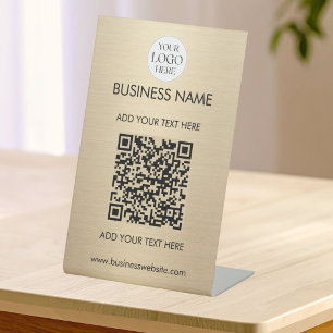 Signe De Table Code QR personnalisé Enseigne d'entreprise Moderne