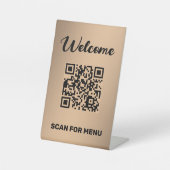 Signe De Table Code QR personnalisé Golden (Recto)