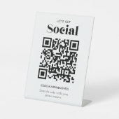 Signe De Table Code QR Personnalisé Let's Get Social Médias Socia (Recto)