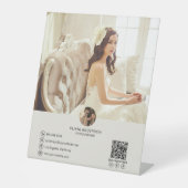 Signe De Table Code QR personnalisé Photo Médias sociaux Entrepri (Recto)