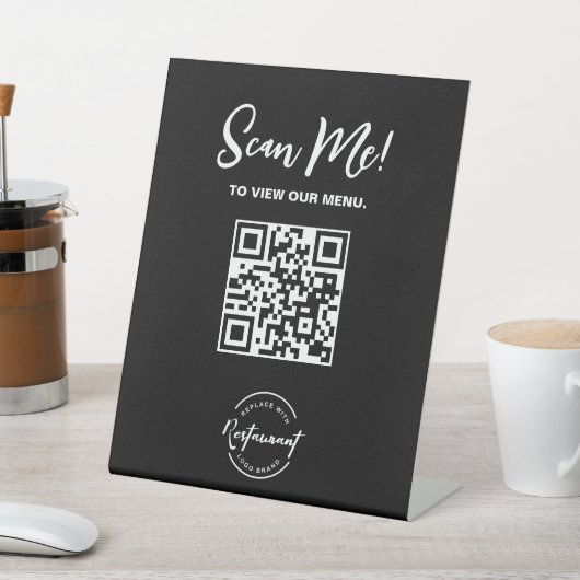 Signe De Table Code QR personnalisé pour le menu du restaurant, l (In SItu)