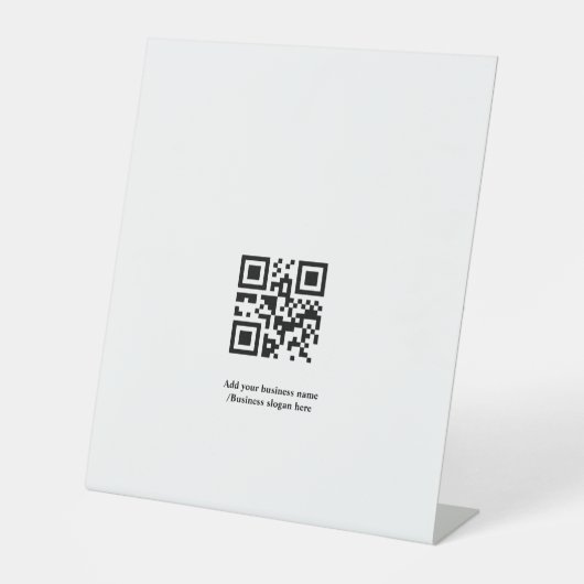 Signe De Table Code QR personnalisé simple ajouter votre nom logo (Recto)
