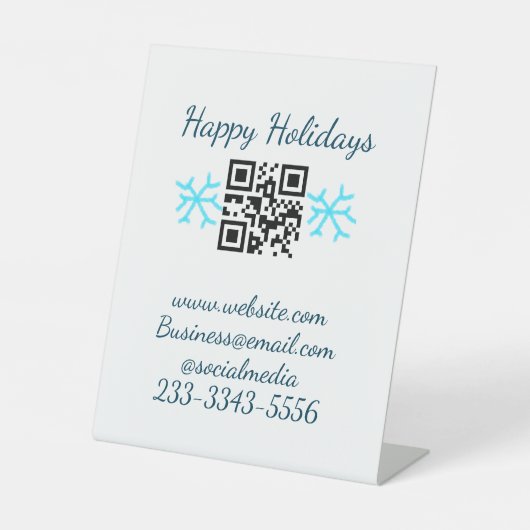 Signe De Table code QR personnalisé simple ajoutez votre nom text (Recto)
