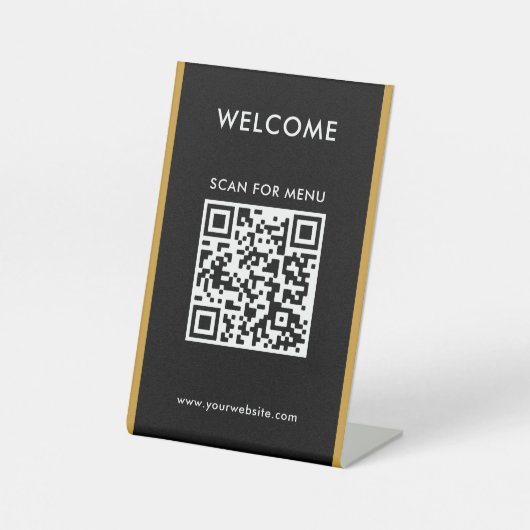Signe De Table Code QR personnalisé Texte moderne Entreprise Piét (Recto)