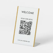Signe De Table Code QR personnalisé Texte moderne Entreprise Piét (Recto)