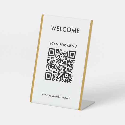 Signe De Table Code QR personnalisé Texte moderne Entreprise Piét (Recto)