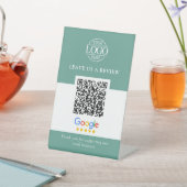Signe De Table Code QR pour les avis Google du logo d'entreprise (In SItu)
