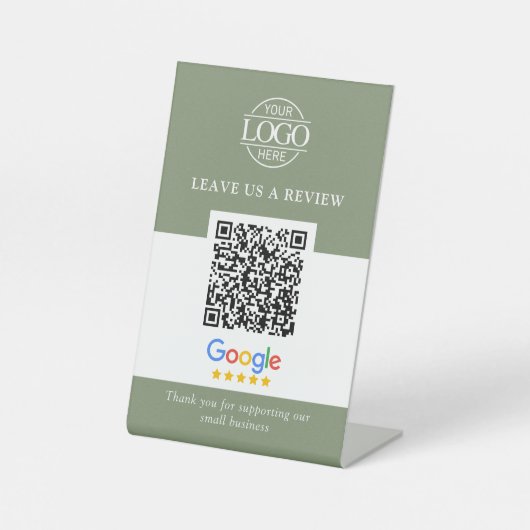 Signe De Table Code QR pour les avis Google et Facebook du logo d (Recto)