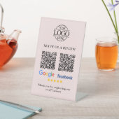 Signe De Table Code QR pour les avis Google et Facebook du logo d (In SItu)