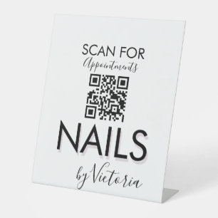 Signe De Table Code QR pour rendez-vous de salon de manucure mini