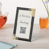 Signe De Table Code QR professionnel élégant Black Gold Scan pour (In SItu)