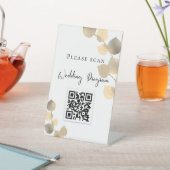 Signe De Table Code QR programme de mariage eucalyptus doré (In SItu)