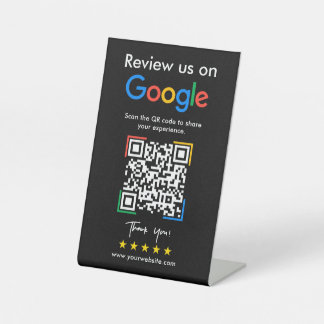 Signe De Table Code QR promotionnel pour les avis Google pour les