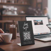 Signe De Table Code QR Réseau Wifi Noir Entreprise Moderne
