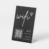 Signe De Table Code QR Réseau Wifi Noir Entreprise Moderne (Recto)