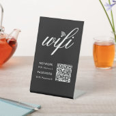 Signe De Table Code QR réseau Wifi personnalisé noir (In SItu)