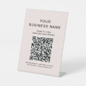 Signe De Table Code QR rose de connexion pour entreprise (Recto)