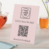 Signe De Table Code QR rose | Évaluation de la rétroaction client (In SItu)