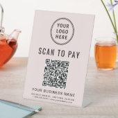 Signe De Table Code QR Rose Paiement par Scan du Logo de l'Entrep (In SItu)