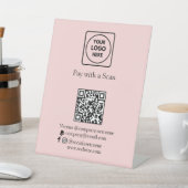 Signe De Table Code QR rose | Paiement professionnel Zelle & PayP (In SItu)