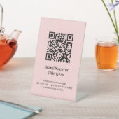 Signe De Table Code QR rose pâle | Personnalisée Créez votre prop (In SItu)