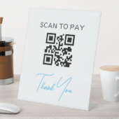 Signe De Table Code QR sans contact Payable numérisable noir blan (In SItu)